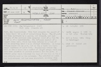 Tiree, Dun Balephetrish, NM04NW 12, Ordnance Survey index card, page number 1, Recto