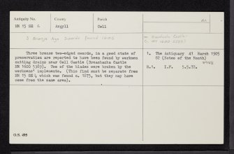 Coll, Breachacha, NM15SE 6, Ordnance Survey index card, Recto