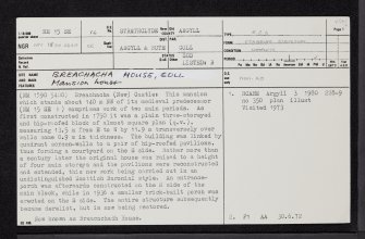 Coll, Breachacha House, NM15SE 16, Ordnance Survey index card, page number 1, Recto