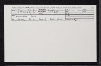 Coll, Crossapol, NM15SW 9, Ordnance Survey index card, Recto