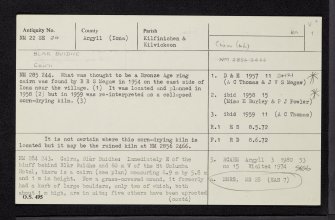 Iona, Blar Buidhe, NM22SE 20, Ordnance Survey index card, page number 1, Recto