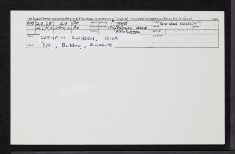 Iona, Cobhain Cuildich, NM22SE 24, Ordnance Survey index card, Recto
