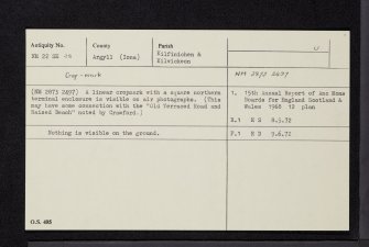 Iona, Clachanach, NM22SE 28, Ordnance Survey index card, Recto