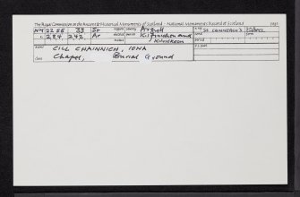 Iona, Cill Chainnich, NM22SE 33, Ordnance Survey index card, Recto