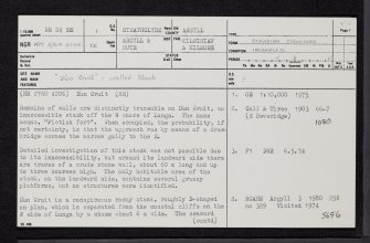 Treshnish Isles, Lunga, Dun Cruit, NM24SE 1, Ordnance Survey index card, page number 1, Recto