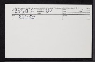 Coll, Claid, NM26SW 23, Ordnance Survey index card, Recto