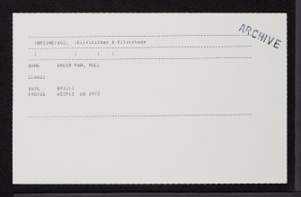 Mull, Druim Fan, NM31NE 2, Ordnance Survey index card, Recto