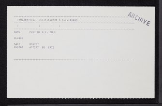Mull, Poit Na H-I, NM32SW 2, Ordnance Survey index card, Recto