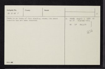 Mull, Catchean, NM32SW 5, Ordnance Survey index card, page number 2, Verso