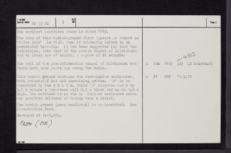 Ulva, Cille Mhic Eoghainn, NM33NE 1, Ordnance Survey index card, page number 2, Verso