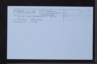 Ulva, Cille Mhic Eoghainn, NM33NE 1, Ordnance Survey index card, Recto