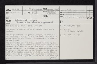 Mull, Crackaig, NM34NE 2, Ordnance Survey index card, page number 1, Recto