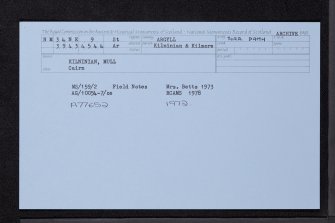 Kilninian, Mull, NM34NE 9, Ordnance Survey index card, Recto