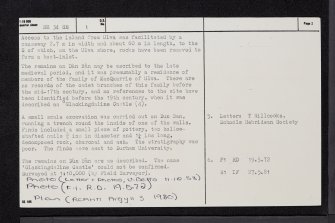 Ulva, Dun Ban, NM34SE 1, Ordnance Survey index card, page number 2, Verso