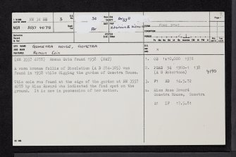 Gometra, Gometra House, NM34SE 3, Ordnance Survey index card, page number 1, Recto