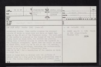 Treshnish Isles, Cairn Na Burgh More Castle, NM34SW 1, Ordnance Survey index card, page number 1, Recto