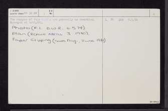 Treshnish Isles, Cairn Na Burgh More Castle, NM34SW 1, Ordnance Survey index card, page number 4, Verso