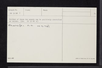 Rum, Harris, NM39NW 3, Ordnance Survey index card, page number 2, Verso