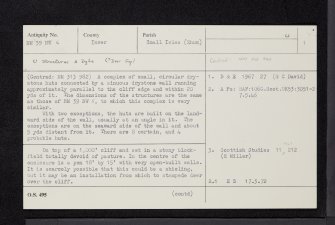 Rum, Sgorr Reidh, NM39NW 6, Ordnance Survey index card, page number 1, Recto