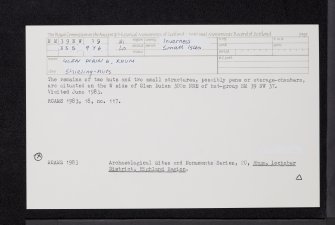 Rum, Harris, Glen Duian 6, NM39NW 39, Ordnance Survey index card, Recto