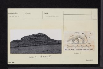 Burg, Dun Bhuirg, Mull, NM42NW 1, Ordnance Survey index card, page number 1, Recto