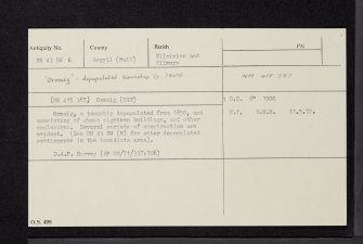 Ulva, Ormaig, NM43NW 6, Ordnance Survey index card, Recto