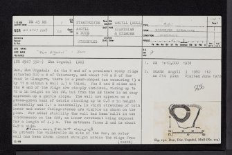 Dun Urgadul, Mull, NM45NE 1, Ordnance Survey index card, page number 1, Recto