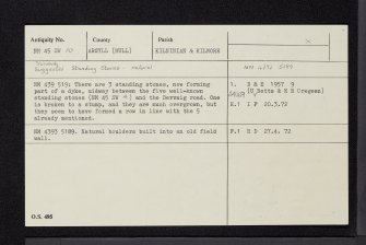 Dervaig, Mull, NM45SW 10, Ordnance Survey index card, Recto