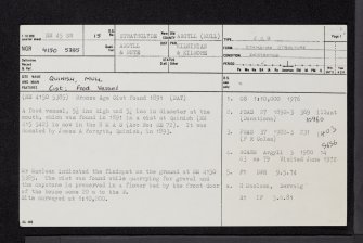 Quinish, Mull, NM45SW 15, Ordnance Survey index card, page number 1, Recto