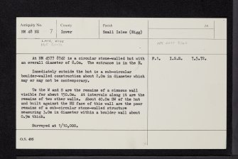 Eigg, Laig, NM48NE 7, Ordnance Survey index card, Recto