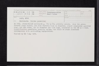Eigg, Laig, NM48NE 12, Ordnance Survey index card, Recto