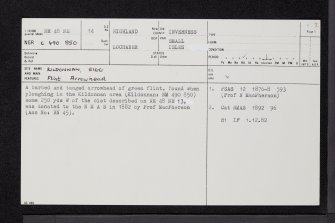 Eigg, Kildonnan, NM48NE 14, Ordnance Survey index card, page number 1, Recto