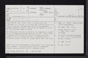 Eigg, Kildonnan, NM48NE 21, Ordnance Survey index card, page number 1, Recto