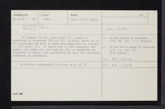 Eigg, Kildonnan, NM48NE 24, Ordnance Survey index card, Recto