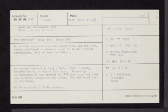 Eigg, Glac An Dorchadais, NM48NE 25, Ordnance Survey index card, Recto