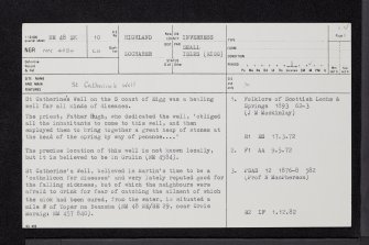 Eigg, St Catherine's Well, NM48SE 10, Ordnance Survey index card, page number 1, Recto