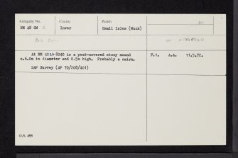 Muck, Torr A' Builg, NM48SW 2, Ordnance Survey index card, Recto