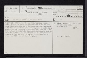 Mull, Old Gruline House, NM53NE 6, Ordnance Survey index card, page number 1, Recto