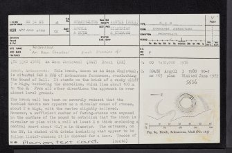 An Sean Chaisteal, Ardnacross, Mull, NM54NE 4, Ordnance Survey index card, page number 1, Recto