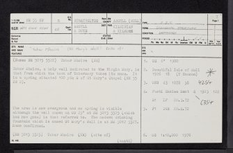 Mull, Tobermory, Tobar Mhoire, NM55NW 3, Ordnance Survey index card, page number 1, Recto