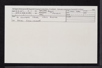 Crois Bheinn, St Columba's Stone, NM55SE 7, Ordnance Survey index card, Recto