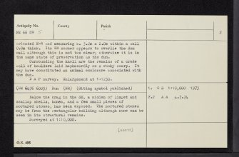 Loch Sunart, Dun Ghallain, NM66SW 5, Ordnance Survey index card, page number 2, Verso