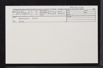 Arisaig, Borrodale House, NM68NE 3, Ordnance Survey index card, Recto