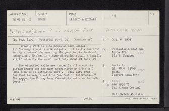Rubh' Aird Ghamhsgail, Arisaig, NM68SE 2, Ordnance Survey index card, page number 1, Recto