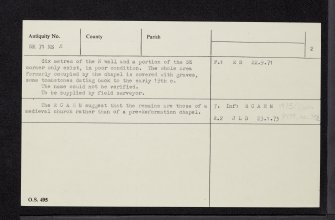 Seil, Kilbrandon, NM71NE 2, Ordnance Survey index card, page number 2, Verso
