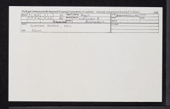 Seil, Clachan Bridge, NM71NE 11, Ordnance Survey index card, Recto