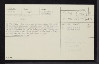 Seil, Clachan Bridge, NM71NE 11, Ordnance Survey index card, Recto