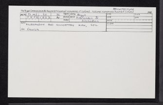 Seil, Kilbrandon And Kilchattan Kirk, NM71NE 20, Ordnance Survey index card, Recto
