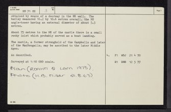 Torsa, Caisteal Nan Con, NM71SE 3, Ordnance Survey index card, page number 2, Verso