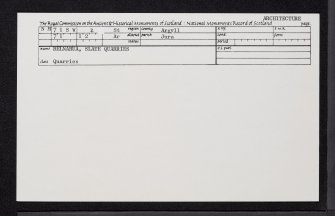 Belnahua, Slate Quarries, NM71SW 2, Ordnance Survey index card, Recto